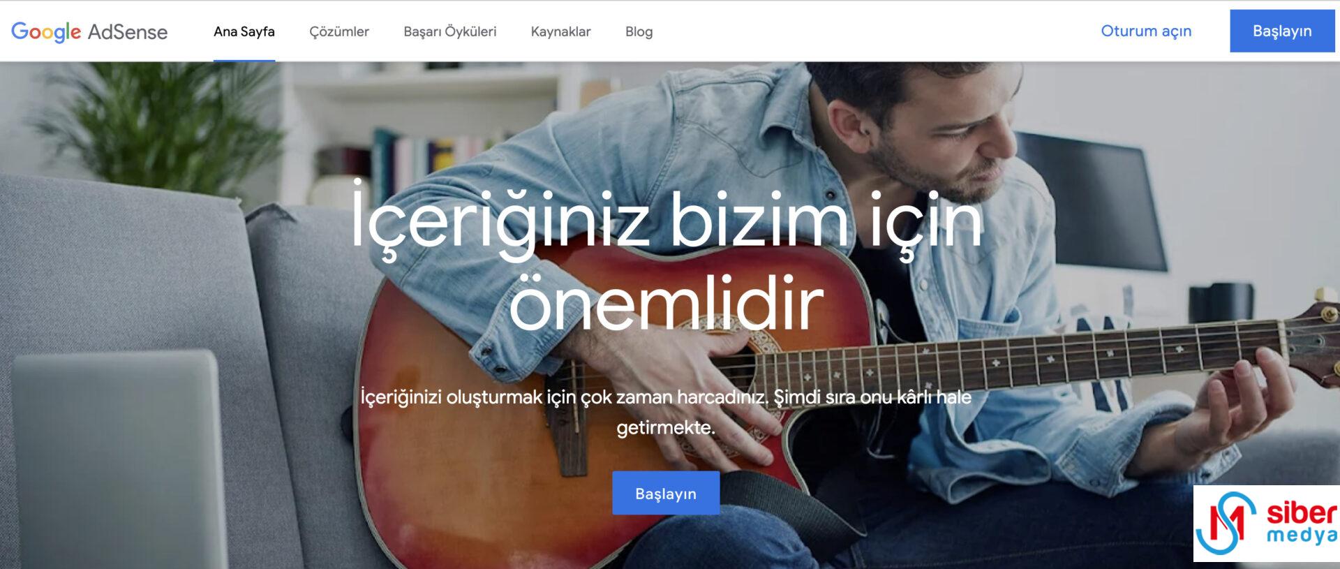 google adsense başvuru