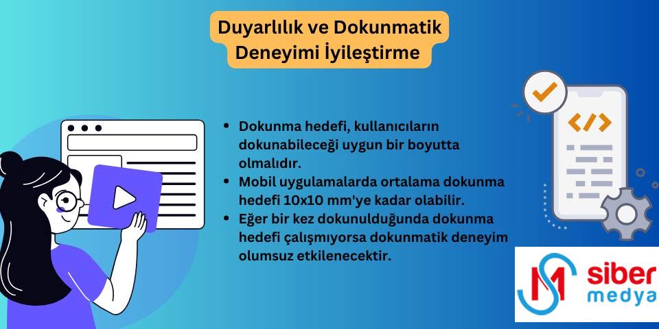 mobil uygulamarınız için duyarlılık ve dokunmatik deneyimi iyileştirme