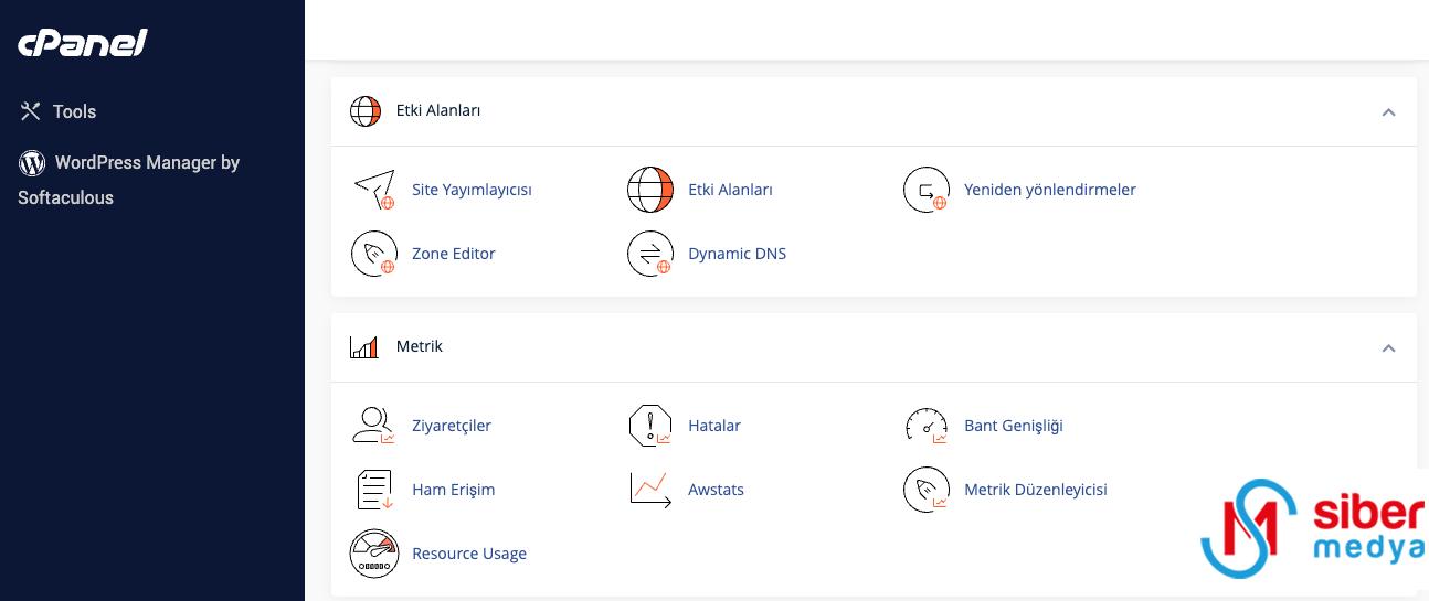 cpanel etki alanları