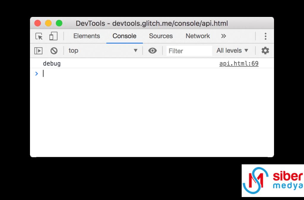 Chrome Geliştirici Araçları Console Javascript Debug