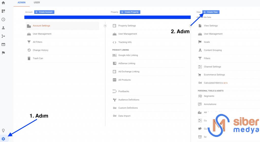 google analytics yeni görünüm oluşturma