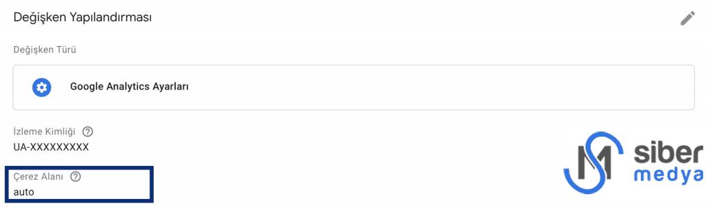 cerez alanı ayarı google analytics